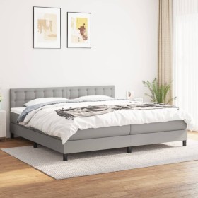 Box spring bed with light gray fabric mattress 200x200 cm by vidaXL, Beds and slatted bases - Ref: Foro24-3140401, Price: 567...