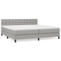 Cama box spring con colchón tela gris claro 200x200 cm de vidaXL, Camas y somieres - Ref: Foro24-3140401, Precio: 567,80 €, D...