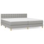 Box spring bed with light gray fabric mattress 200x200 cm by vidaXL, Beds and slatted bases - Ref: Foro24-3140961, Price: 559...