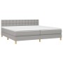 Box spring bed with light gray fabric mattress 200x200 cm by vidaXL, Beds and slatted bases - Ref: Foro24-3140961, Price: 559...