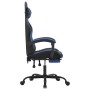 Silla gaming con reposapiés cuero sintético negro azul de vidaXL, Sillones para videojuegos - Ref: Foro24-3143830, Precio: 12...