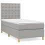 Box spring bed with light gray fabric mattress 100x200 cm by vidaXL, Beds and slatted bases - Ref: Foro24-3142633, Price: 347...