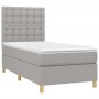 Cama box spring con colchón tela gris claro 100x200 cm de vidaXL, Camas y somieres - Ref: Foro24-3142633, Precio: 345,13 €, D...