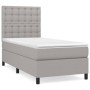 Cama box spring con colchón tela gris claro 100x200 cm de vidaXL, Camas y somieres - Ref: Foro24-3142073, Precio: 351,58 €, D...