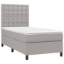 Box spring bed with light gray fabric mattress 100x200 cm by vidaXL, Beds and slatted bases - Ref: Foro24-3142073, Price: 362...