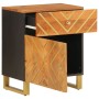 Mesita de noche madera maciza mango marrón y negro 50x33x60 c de vidaXL, Mesitas de noche - Ref: Foro24-356791, Precio: 93,12...