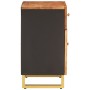 Mesita de noche madera maciza mango marrón y negro 50x33x60 c de vidaXL, Mesitas de noche - Ref: Foro24-356791, Precio: 93,12...