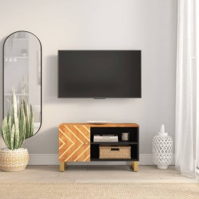 Black brown mango wood TV cabinet 80x31.5x46 cm by vidaXL, TV Furniture - Ref: Foro24-356798, Price: 75,99 €, Discount: %