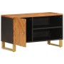 Schwarzbrauner TV-Schrank aus Mangoholz, 80 x 31,5 x 46 cm von vidaXL, TV-Möbel - Ref: Foro24-356798, Preis: 75,13 €, Rabatt: %