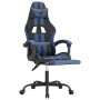 Silla gaming con reposapiés cuero sintético negro azul de vidaXL, Sillones para videojuegos - Ref: Foro24-3143830, Precio: 12...