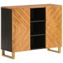 Mueble aparador madera maciza mango marrón/negro 90x33,5x75 cm de vidaXL, Aparadores - Ref: Foro24-356811, Precio: 168,99 €, ...