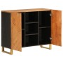 Mueble aparador madera maciza mango marrón/negro 90x33,5x75 cm de vidaXL, Aparadores - Ref: Foro24-356811, Precio: 168,99 €, ...