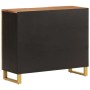 Mueble aparador madera maciza mango marrón/negro 90x33,5x75 cm de vidaXL, Aparadores - Ref: Foro24-356811, Precio: 168,99 €, ...