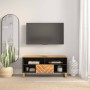 TV cabinet solid mango wood brown and black 100x33.5x46 cm by vidaXL, TV Furniture - Ref: Foro24-356799, Price: 111,13 €, Dis...