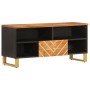 Mueble de TV madera maciza mango marrón y negro 100x33,5x46 cm de vidaXL, Muebles TV - Ref: Foro24-356799, Precio: 111,13 €, ...