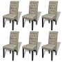 Sillas de comedor 6 unidades de tela beige de vidaXL, Sillas de comedor - Ref: Foro24-160792, Precio: 496,67 €, Descuento: %