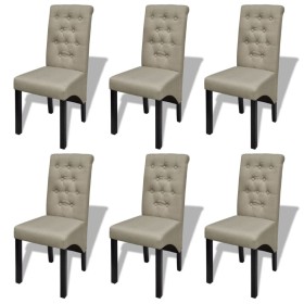 Dining chairs 6 units of beige fabric by vidaXL, dining chairs - Ref: Foro24-160792, Price: 496,67 €, Discount: %