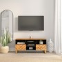 Mueble de TV madera maciza mango marrón y negro 100x33,5x46 cm de vidaXL, Muebles TV - Ref: Foro24-356801, Precio: 130,45 €, ...