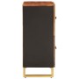 Mueble auxiliar madera maciza mango marrón/negro 60x33,5x75 cm de vidaXL, Aparadores - Ref: Foro24-356809, Precio: 126,84 €, ...