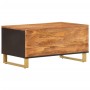 Couchtisch aus massivem schwarzem Mangoholz, braun, 80 x 50 x 40 cm von vidaXL, Couchtisch - Ref: Foro24-356787, Preis: 95,54...