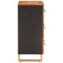 Mueble auxiliar madera maciza mango marrón/negro 60x33,5x75 cm de vidaXL, Aparadores - Ref: Foro24-356786, Precio: 161,68 €, ...