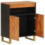 Mueble auxiliar madera maciza mango marrón/negro 60x33,5x75 cm de vidaXL, Aparadores - Ref: Foro24-356808, Precio: 107,94 €, ...