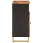 Mueble auxiliar madera maciza mango marrón/negro 60x33,5x75 cm de vidaXL, Aparadores - Ref: Foro24-356808, Precio: 107,94 €, ...