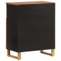 Mueble auxiliar madera maciza mango marrón/negro 60x33,5x75 cm de vidaXL, Aparadores - Ref: Foro24-356808, Precio: 107,94 €, ...