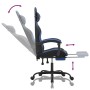 Silla gaming con reposapiés cuero sintético negro azul de vidaXL, Sillones para videojuegos - Ref: Foro24-3143830, Precio: 12...