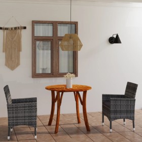 Juego de comedor de jardín de 3 piezas gris de vidaXL, Conjuntos de jardín - Ref: Foro24-3071731, Precio: 274,99 €, Descuento: %