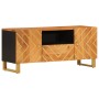 Mueble de TV madera maciza mango marrón y negro 105x33,5x46 cm de vidaXL, Muebles TV - Ref: Foro24-356797, Precio: 107,41 €, ...