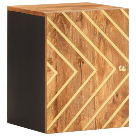 Brown and black solid mango wood wall mounted bathroom cabinet by vidaXL, bathroom vanities - Ref: Foro24-356803, Price: 57,8...