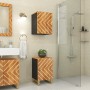 Mueble de baño de pared madera maciza mango marrón y negro de vidaXL, Tocadores de baño - Ref: Foro24-356803, Precio: 57,83 €...