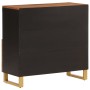 Mueble auxiliar madera maciza mango marrón/negro 80x33,5x75 cm de vidaXL, Aparadores - Ref: Foro24-356810, Precio: 130,35 €, ...