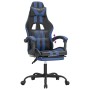 Silla gaming con reposapiés cuero sintético negro azul de vidaXL, Sillones para videojuegos - Ref: Foro24-3143830, Precio: 12...