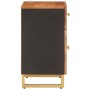 Mesita de noche madera maciza mango marrón y negro 50x33x60 c de vidaXL, Mesitas de noche - Ref: Foro24-356794, Precio: 93,01...