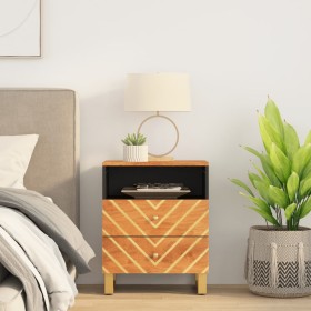 Solid mango wood nightstand brown and black 50x33x60 c by vidaXL, Nightstands - Ref: Foro24-356793, Price: 99,99 €, Discount: %