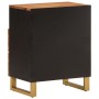 Mesita de noche madera maciza mango marrón y negro 50x33x60 c de vidaXL, Mesitas de noche - Ref: Foro24-356793, Precio: 99,49...