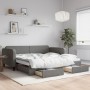 Trundle sofa bed with drawers dark gray fabric 100x200 cm by vidaXL, Beds and slatted bases - Ref: Foro24-3196858, Price: 343...