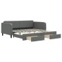 Sofá cama nido con cajones tela gris oscuro 100x200 cm de vidaXL, Camas y somieres - Ref: Foro24-3196858, Precio: 339,99 €, D...