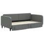 Sofá cama nido con cajones tela gris oscuro 100x200 cm de vidaXL, Camas y somieres - Ref: Foro24-3196858, Precio: 339,99 €, D...