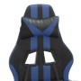 Silla gaming con reposapiés cuero sintético negro azul de vidaXL, Sillones para videojuegos - Ref: Foro24-3143830, Precio: 12...