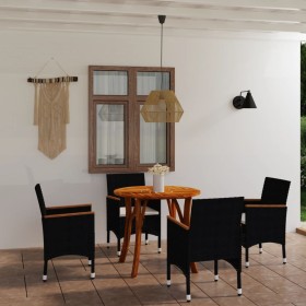 Juego de comedor de jardín de 5 piezas negro de vidaXL, Conjuntos de jardín - Ref: Foro24-3071740, Precio: 366,99 €, Descuent...