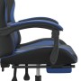 Silla gaming con reposapiés cuero sintético negro azul de vidaXL, Sillones para videojuegos - Ref: Foro24-3143830, Precio: 12...