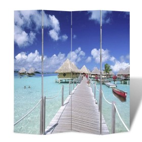 Beach design folding divider screen 160x170 cm by vidaXL, Room dividers - Ref: Foro24-240476, Price: 104,99 €, Discount: %