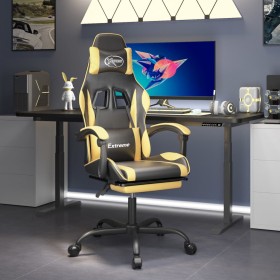 Gaming chair with footrest black gold synthetic leather by vidaXL, Gaming chairs - Ref: Foro24-3143880, Price: 131,99 €, Disc...