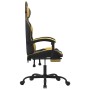 Silla gaming con reposapiés cuero sintético negro dorado de vidaXL, Sillones para videojuegos - Ref: Foro24-3143880, Precio: ...