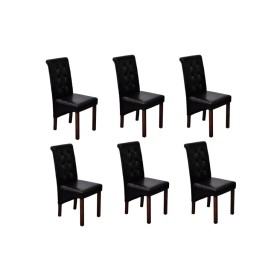 Sillas de comedor 6 unidades cuero sintético negro de vidaXL, Sillas de comedor - Ref: Foro24-160318, Precio: 498,99 €, Descu...