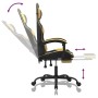 Silla gaming con reposapiés cuero sintético negro dorado de vidaXL, Sillones para videojuegos - Ref: Foro24-3143880, Precio: ...