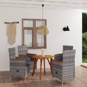 Juego de comedor para jardín 5 piezas gris de vidaXL, Conjuntos de jardín - Ref: Foro24-3071773, Precio: 630,99 €, Descuento: %